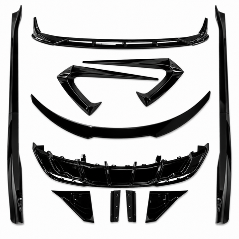 Tesla - Model 3: Gloss Black V1 Full Body Kit 23+