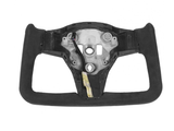 Rectangular steering wheel with a central frame and exposed wiring, set on a plain white background. It appears incomplete, likely for automotive or racing use.