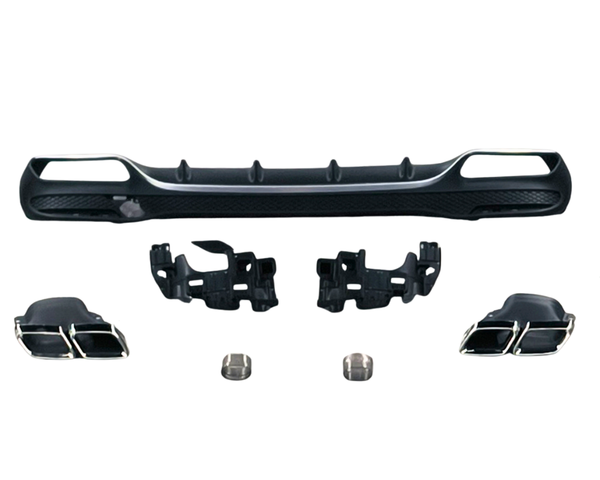 GLE - W166: 63 Style Gloss Black Rear Diffuser 15-18