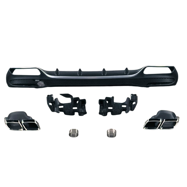 GLE - W166: 63 Style Gloss Black Rear Diffuser 15-18