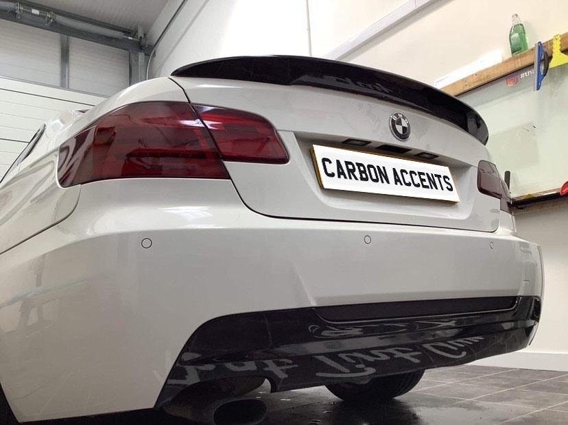 3 Series - E92: Gloss Black M Performance Style Spoiler 2007-2013 - Carbon Accents