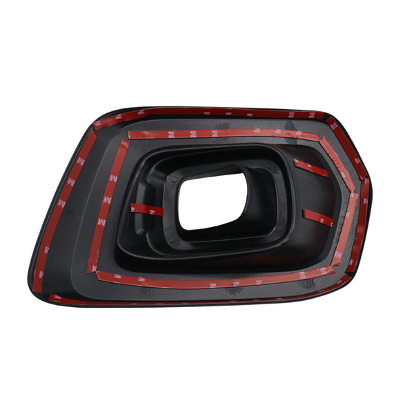 A black, rectangular car part with a hollow center is lined with red adhesive strips, featuring repeated "3M" branding, shown against a plain white background.