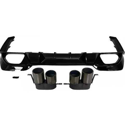 3 Series - G20/G21 Pre-Facelift: Gloss Black Competition Style Diffuser with Exhaust Tip 19-22