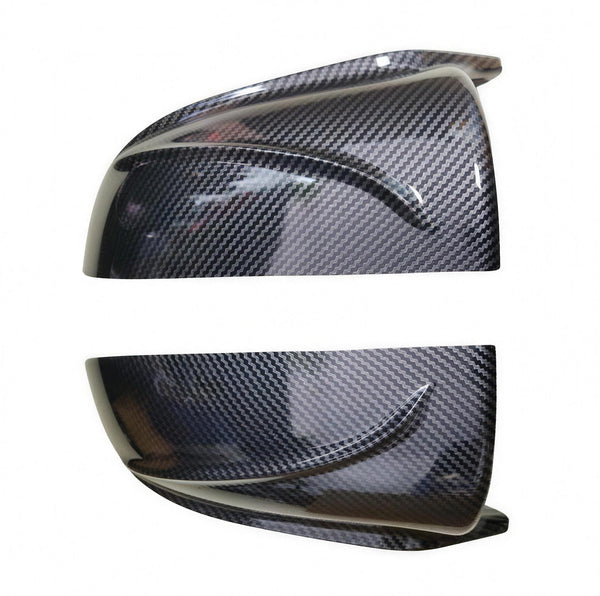 Carbon Fibre Look M Style Wing Mirror Covers for Tesla Model 3 2019-2021 - angled product view | Carbon Accents