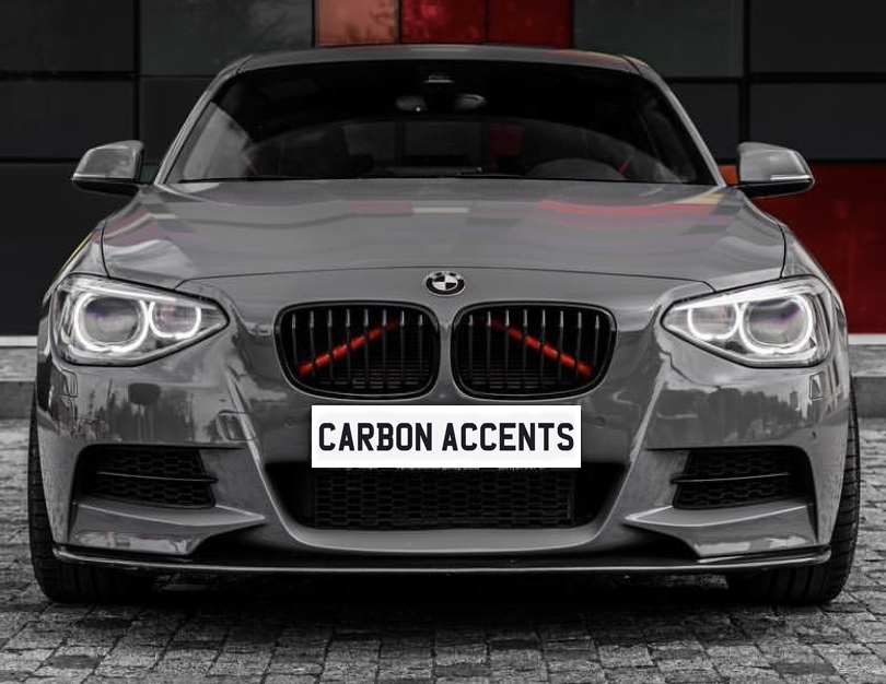 1 Series - F20/F21 PRE-LCI: Gloss Black Grill Single Slate 2011-2015 - Carbon Accents