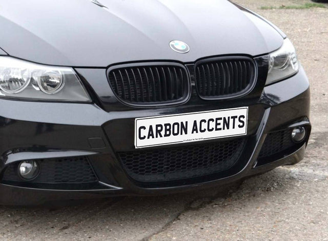 3 Series - E90/E91: Gloss Black Single Slate Grill 2009-2011 - Carbon Accents