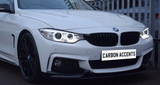 4 Series - F32/F33/F36: Gloss Black M Performance Splitter - Carbon Accents