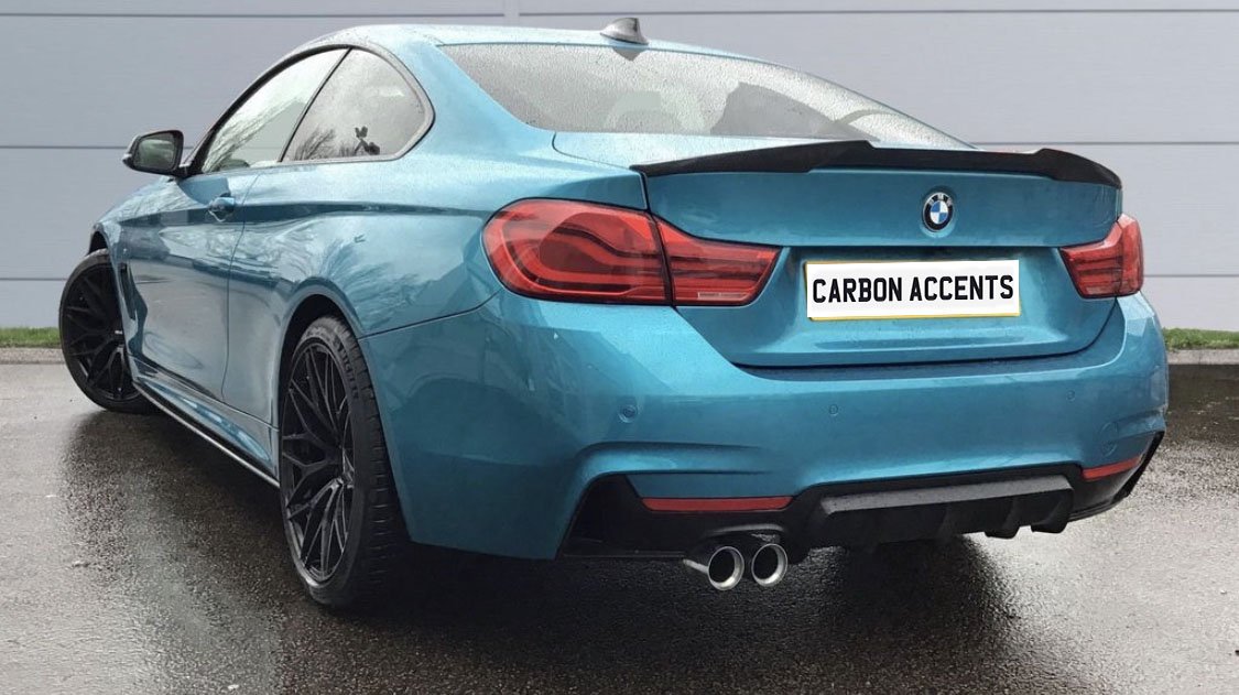 4 Series - F32: Gloss Black M4 Style Spoiler - Carbon Accents