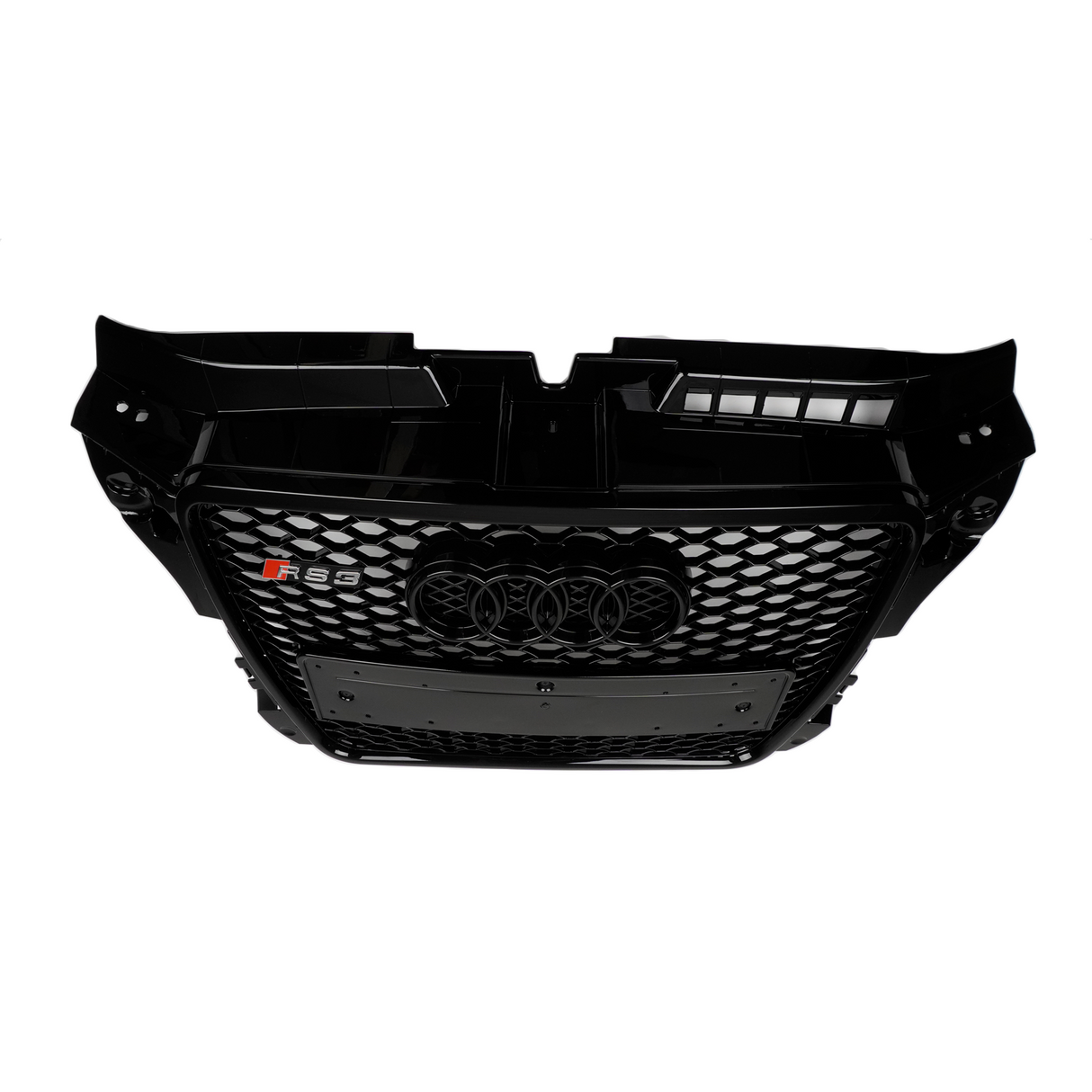 A3 - 8P: Gloss Black RS Style Honeycomb Grill 2008-2012 - Carbon Accents