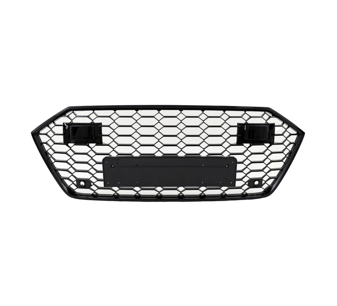 A7 - C8 Facelift: Gloss Black Badgeless Honeycomb Style Grill 18-22