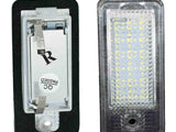 Two rectangular LED lights are shown side by side. One displays a circuit board with a 
