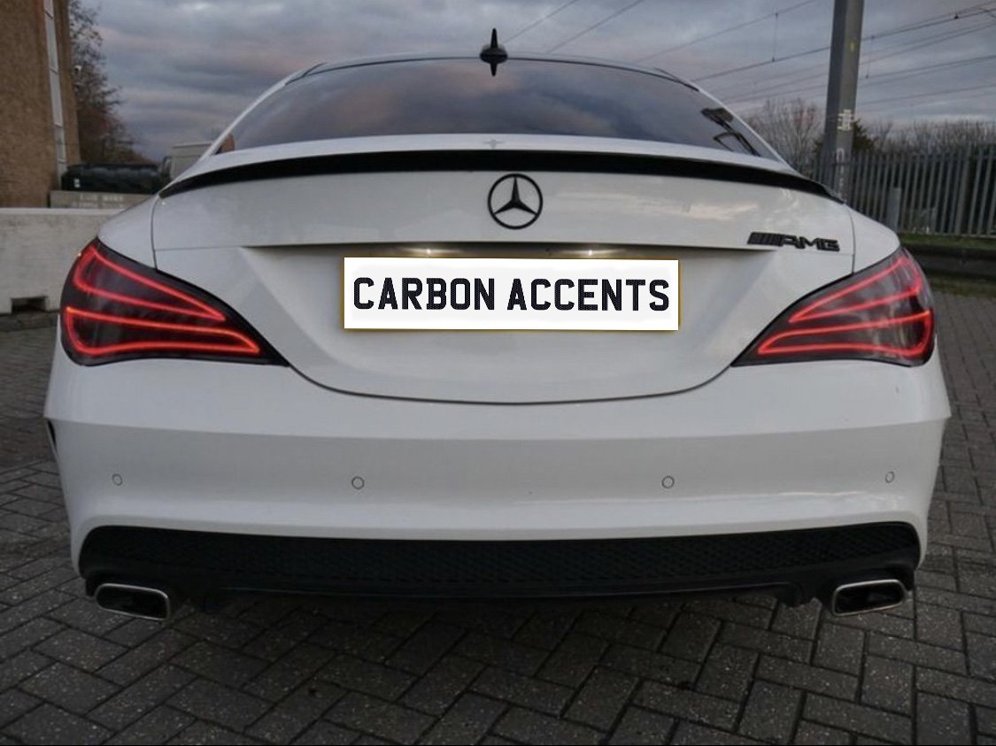 C Class - CLA W117: Gloss Black AMG Style Spoiler - Carbon Accents