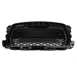 A3 - 8P: Gloss Black RS Style Honeycomb Grill 2008-2012 - Carbon Accents
