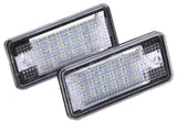 Two rectangular LED lights with numerous small bulbs are arranged overlapping, each enclosed in a clear, textured housing. The numbers 