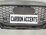 Grille with honeycomb pattern displayed on a light background. It features text 