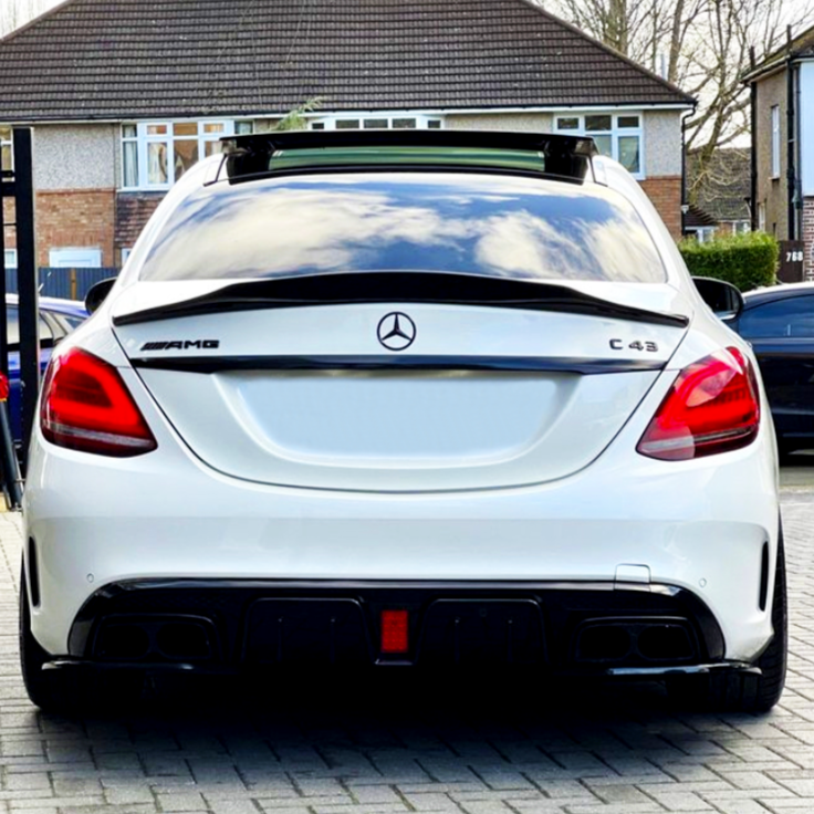 C Class - W205 Saloon: Gloss Black PSM Style Spoiler 14-21