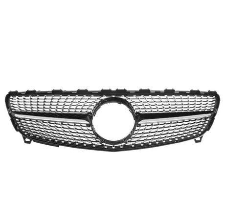 A Class - W176: Gloss Black Diamond Style Grills 16-18 - Carbon Accents