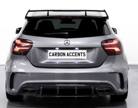 A Class/A45 - W176: Gloss Black Diffuser & Exhaust Tips 13-18 - Carbon Accents