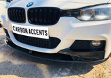 3 Series - F30: Gloss Black M Performance Splitter - Carbon Accents