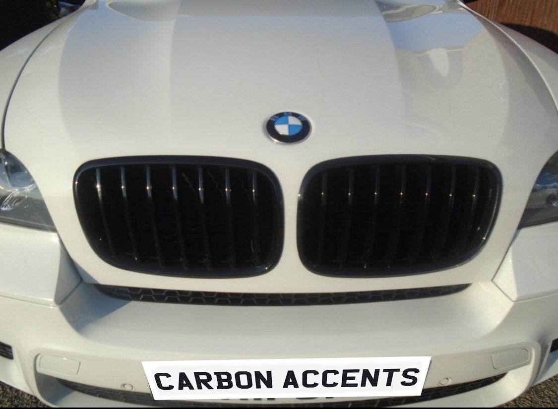 X5/X6 - E70/E71: Gloss Black Single Slate Grill 2008-2013 - Carbon Accents