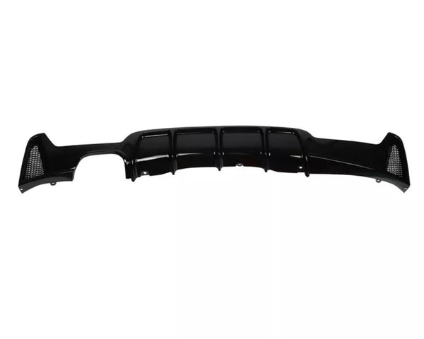 A glossy black car diffuser with a segmented design and mesh vents on either end, shown on a plain white background.