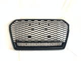 A6 - C7.5 Facelift: Gloss Black Badgeless Quattro Honeycomb Style Grill 14-17
