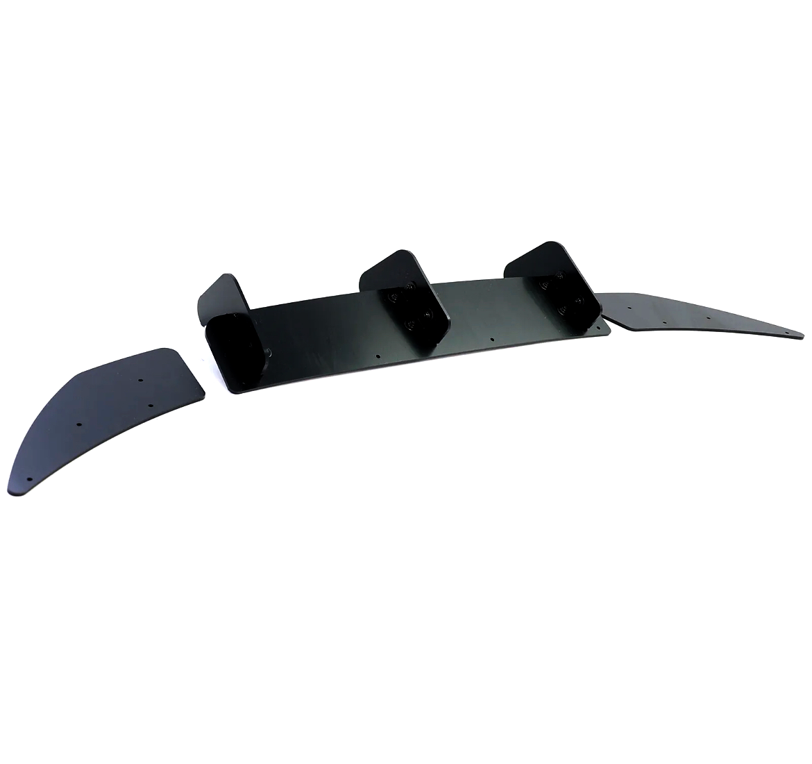 Black, angular car diffuser with three mounting brackets attached, placed against a white background; no text present.