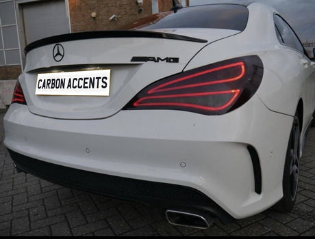 C Class - CLA W117: Gloss Black AMG Style Spoiler - Carbon Accents