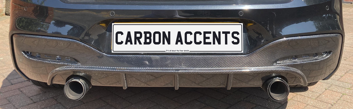 1 Series - F20/F21 LCI: Carbon Fibre Diffuser - Carbon Accents