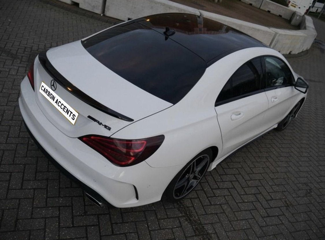 C Class - CLA W117: Gloss Black AMG Style Spoiler - Carbon Accents