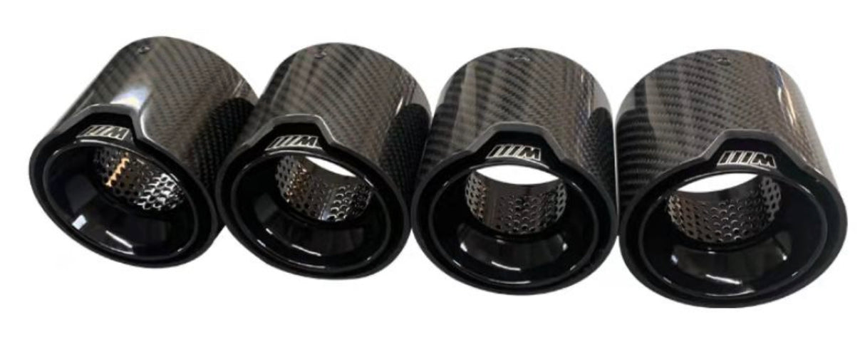 M4 - G82/G83: Carbon Fibre Gloss Black M Performance Style Exhaust Tips 21+