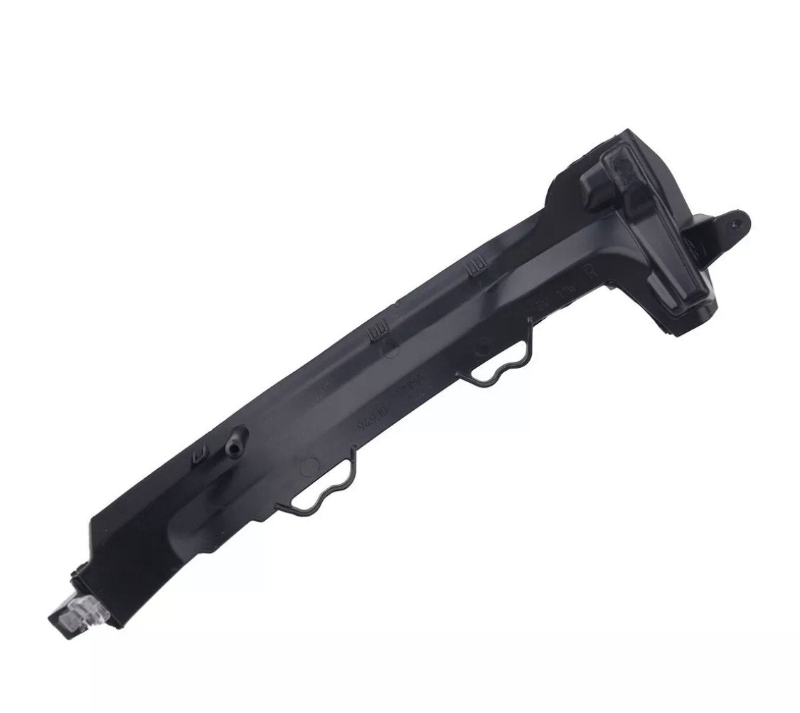 A black plastic car part with multiple hooks and a clip, likely a connector or bracket, displayed on a plain white background. Indented markings include "DP" and "49/10 10PA."