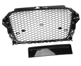 A3 - 8V: RS Honeycomb style Badgeless Grills 13-16 - Carbon Accents