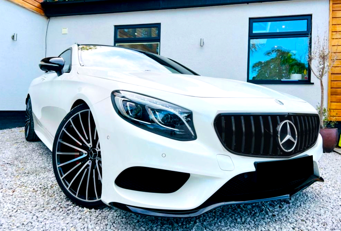 S Class - W217 Coupe Pre-Facelift: Gloss Black Panamericana GT Grill 15-17