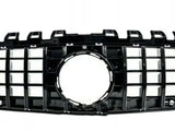 A black car grille with a grid pattern and a central circular opening, shown against a plain white background.