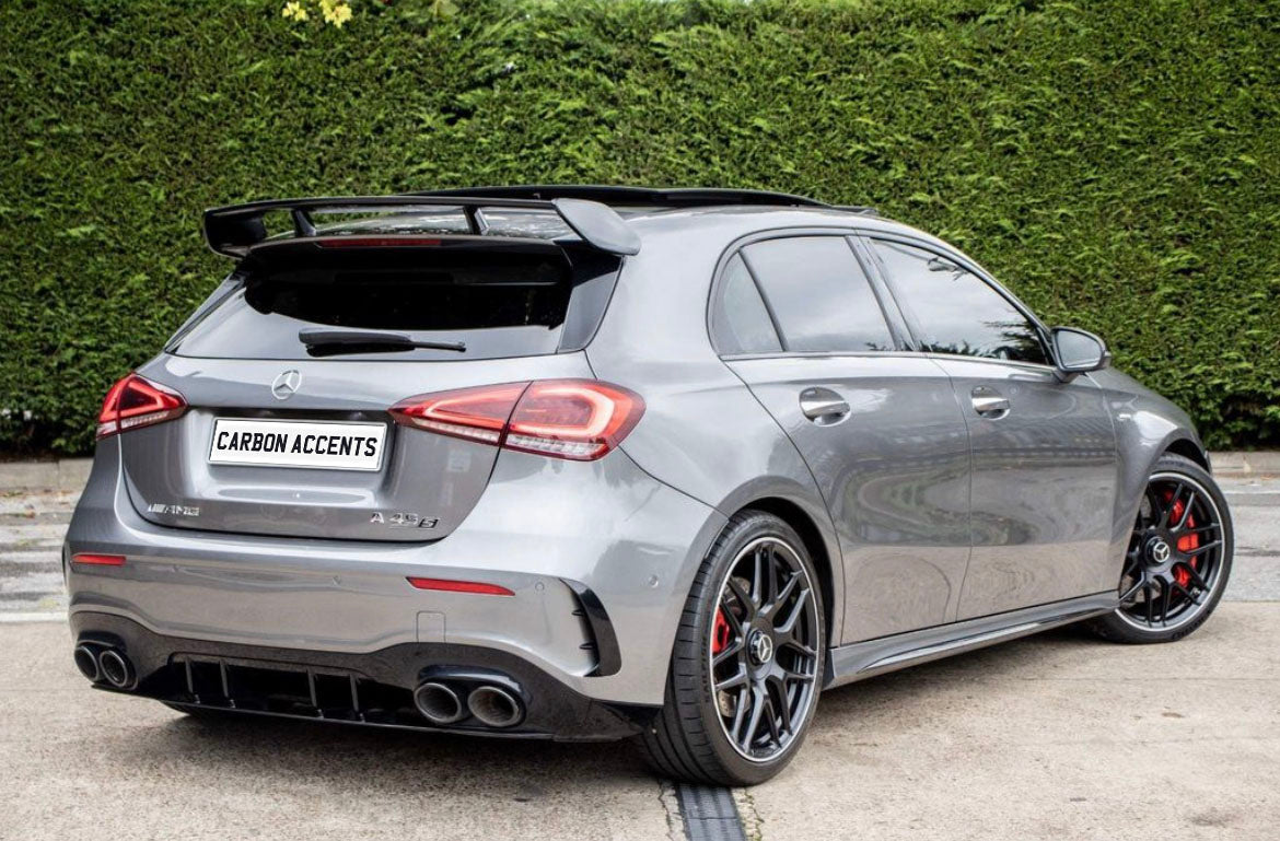 A Class - W177: A45 Style Gloss Black Diffuser & Tailpipes 18+