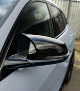 1 Series - F40: Gloss Black M Style Mirror Covers - Carbon Accents