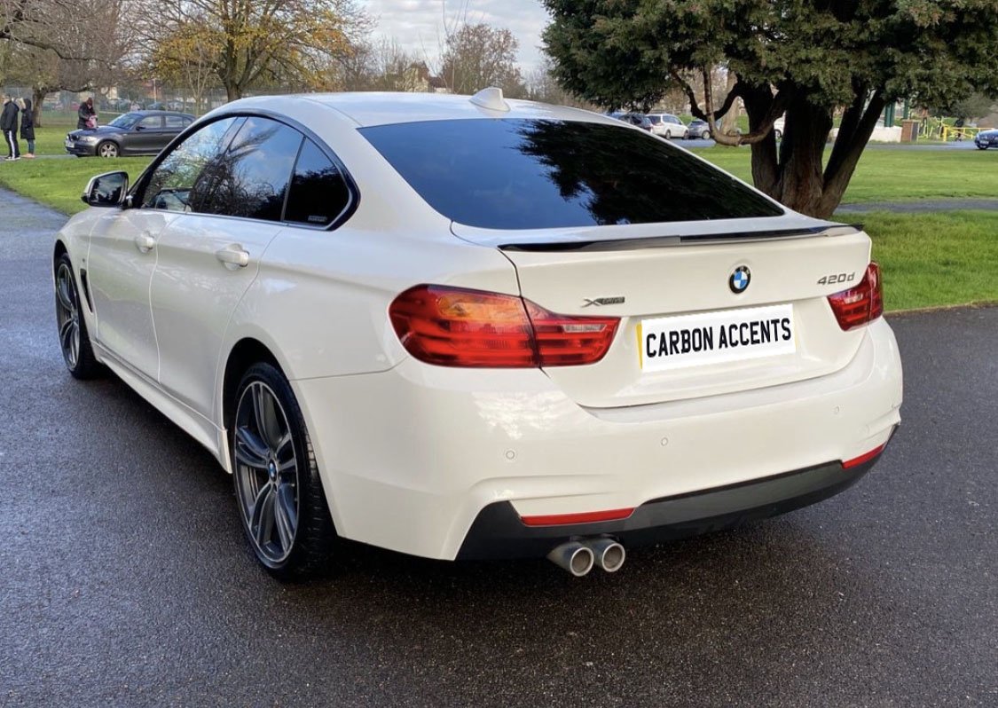 4 Series - Gran Coupe F36: Gloss Black M4 Style Spoiler - Carbon Accents