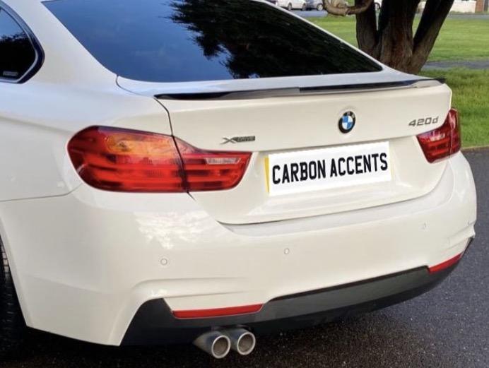 4 Series - Gran Coupe F36: Gloss Black M4 Style Spoiler - Carbon Accents