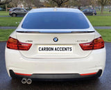 4 Series - Gran Coupe F36: Gloss Black M4 Style Spoiler - Carbon Accents