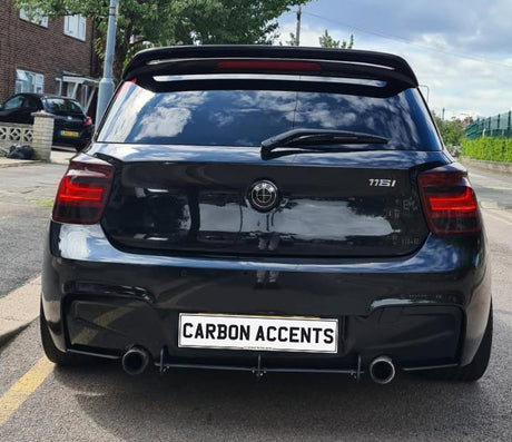 1 Series - F20/F21: Gloss Black AC Style Spoiler - Carbon Accents